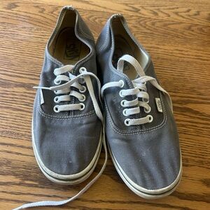 Vans Men’s Low-Top Canvas Sneakers in Gray with White Accents